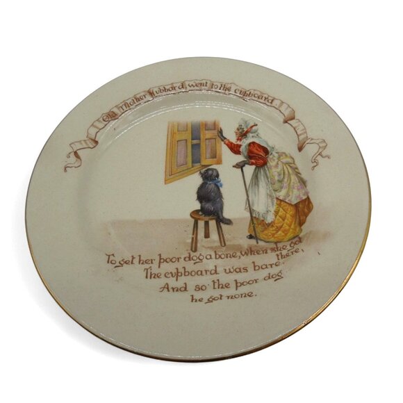 ROYAL DOULTON Nursery Rhyme Plate Set 1940s England Vintage - Picture 4 of 10